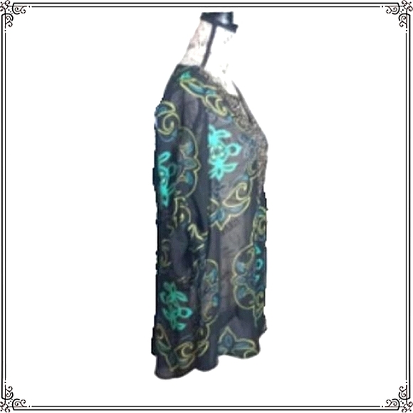 Madison Sheer Rhinestone Swim Suit Tunic Cover Size Med - Picture 7 of 10